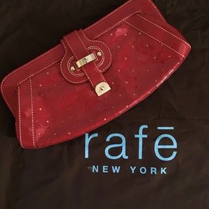 NWOT Rafe Red Patent Leather Clutch